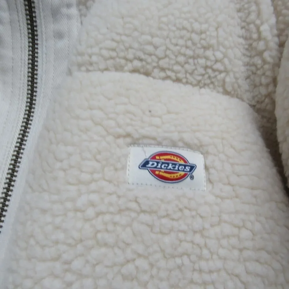 Dickies Women Large Cream Mount Hope Sherpa Puffer Full Zip Jacket - Picture 3 of 6
